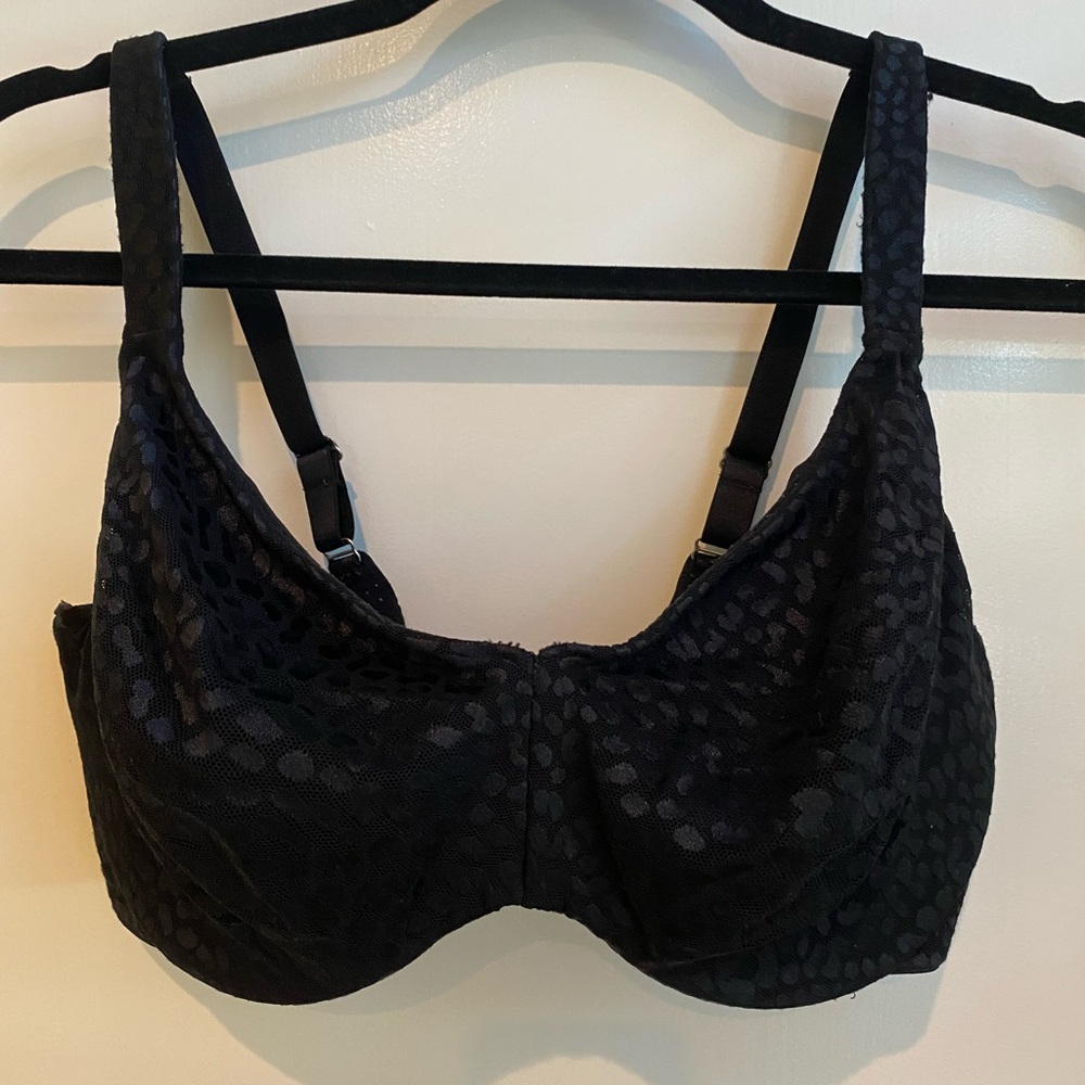 Soma Minimizing Emma Black Cheetah Print Bra 36DDD